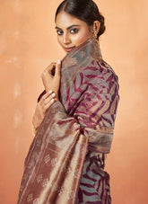 Maroon Organza Silk Stone Work Designer Saree